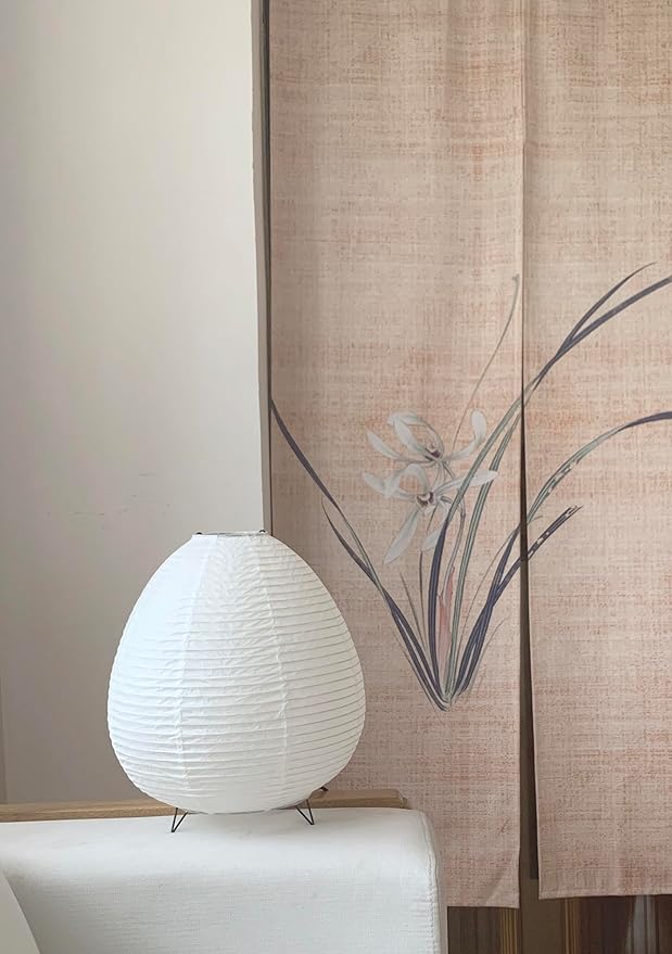 11.4inch Egg-shaped Table Lamp,Chinese Paper Lantern, Bedside Paper Lamp,Festival Decoration Lamp (White)