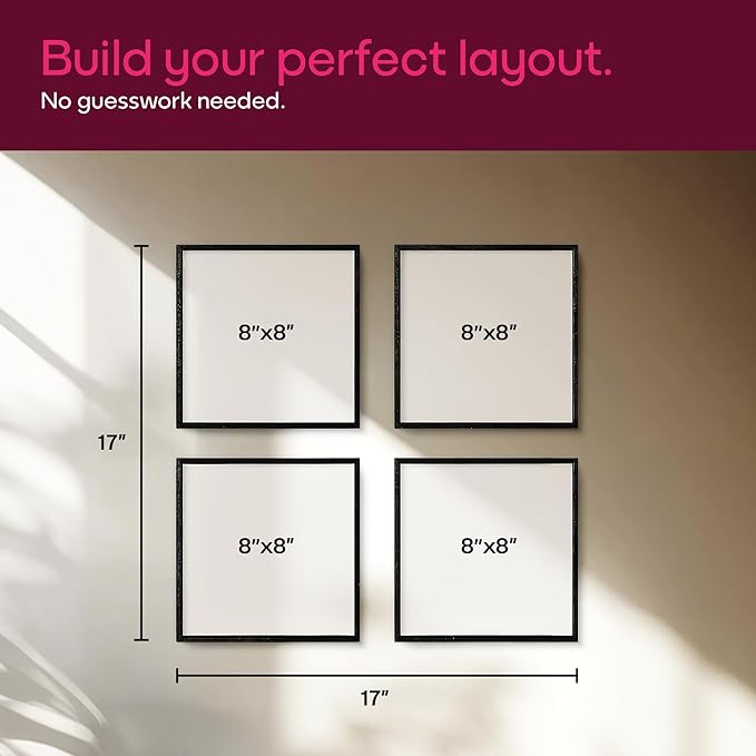 Mixtiles Official - Custom Photo Tiles - Personalized Printed Photos - Magnetic Wall Frames - Adhesive Sticker, No Nails - Various Sizes and Frames - 8x8-tiles-Tile - Oak Frame