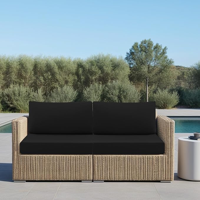 idee-home Outdoor Cushions for Patio Furniture, Waterproof Outdoor Seat Cushion Hampton Bay Deep Seat Replacement Cushions for Garden