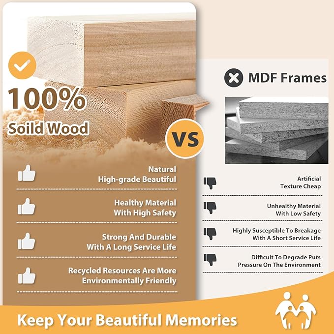 Egofine 11x14 Picture Frames Made of Solid Wood 6 PCS Black Covered by Plexiglass - for Table Top and Wall Mounting for Pictures 8x10 or 5x7 with Mat Horizontally or Vertically Display Photo Frame