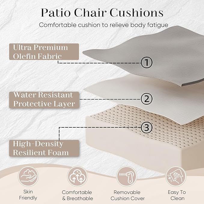 Outdoor Chair Cushions-Patio Chair Cushions Set with Removable Cover 22 X 25 Inch Outdoor Cushions for Patio Furniture Chair Sofa Couch-Peacock Blue