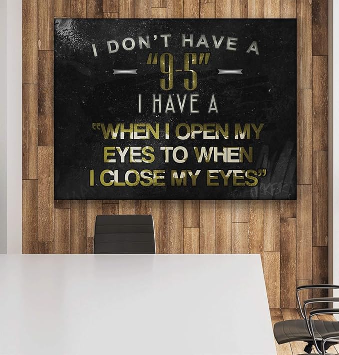 SuccessHunters Hustler Quote Canvas Print 9-5 Motivational Wall Office Decor Modern Art Entrepreners Motivation Entrepreneur Inspirational Hustler Quotes (8 x 8 in)