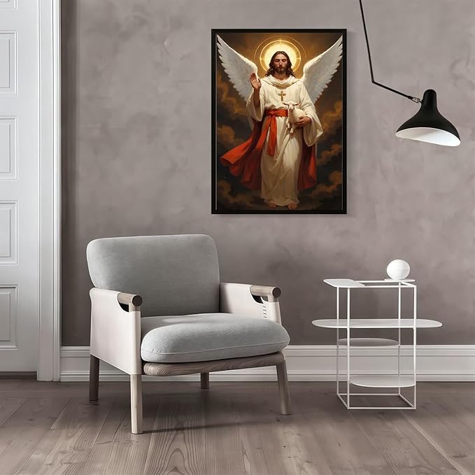 Christian Wall Art Print, Religious Scripture Biblical Decor, Faith-Based Inspirational Landscape with Cross, Digital Printed Canvas Poster for Church, Home Chapel, Prayer Room Decor