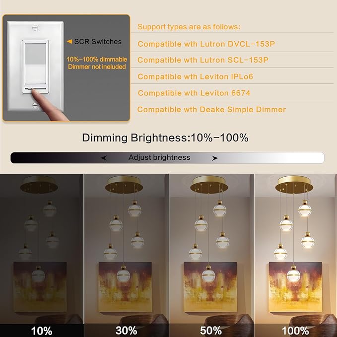 Modern Pendant Lighting Dimmable LED Hanging Pendant Light Fixtures Gold Cluster Pendant Lights Kitchen Island for Dining Room Living Room Bedroom Stairs Globe 5-Light