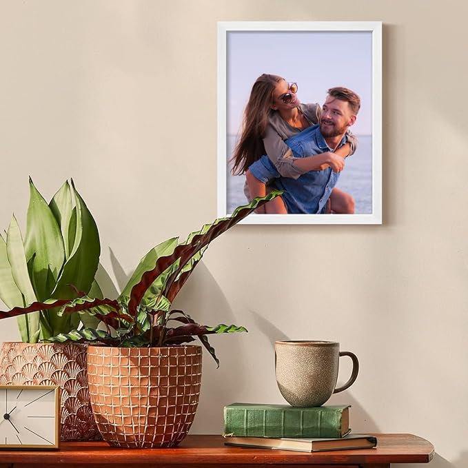 Renditions Gallery 8X10 Custom Photo Prints with Real Wood Picture Frames. Create Personalized Photos with Peel & Stick Photo Frames. Single, White Frame