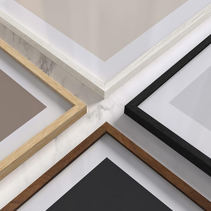 HAUS AND HUES 16x24 Picture Frames - Set of 6, Natural Oak Wood, Beige, 16x20 in, Rectangular, Wall Mount, Minimalist, Eco-friendly Material