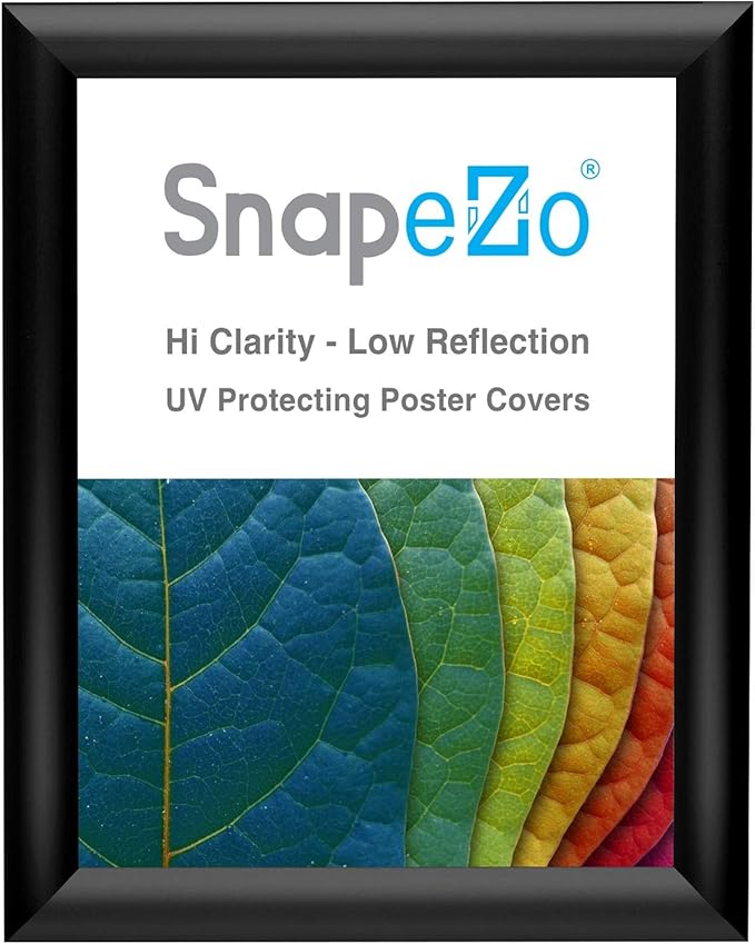 SnapeZo Diploma Frame 11x14 Inches, Black 1 Inch Aluminum Profile, Front-Loading Snap Frame, Wall Mounting, Sleek Series
