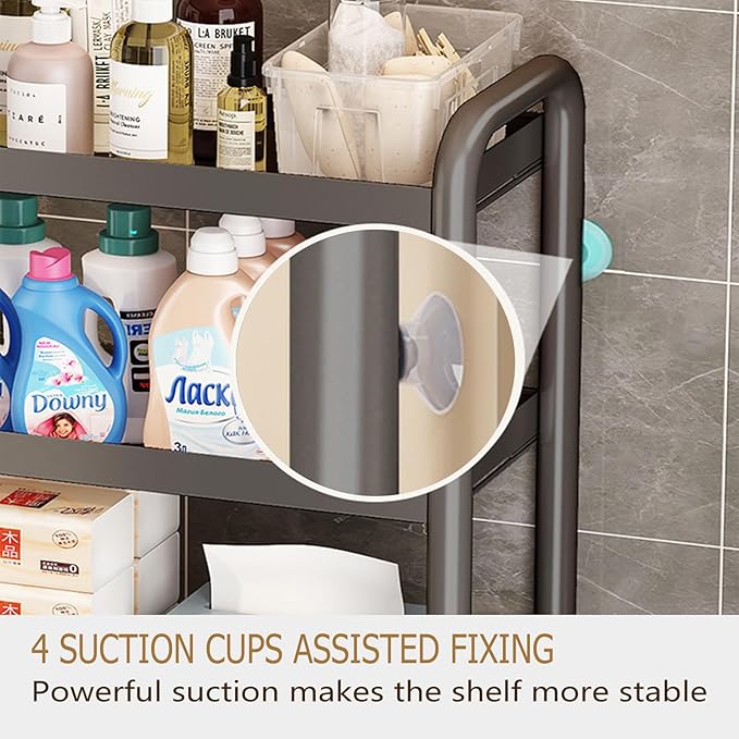 Over-The-Toilet-Storage, 3 Tier Over Toilet Bathroom Organizer Overhead Toilet Storage Organizer Shelf Freestanding Space-Saving Toilet Rack for Room Storage Organizer.