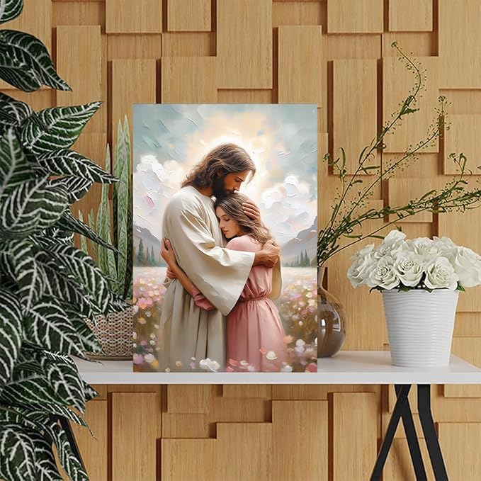 Christian Wall Art Print, Religious Scripture Biblical Decor, Faith-Based Inspirational Landscape with Cross, Digital Printed Canvas Poster for Church, Home Chapel, Prayer Room Decor