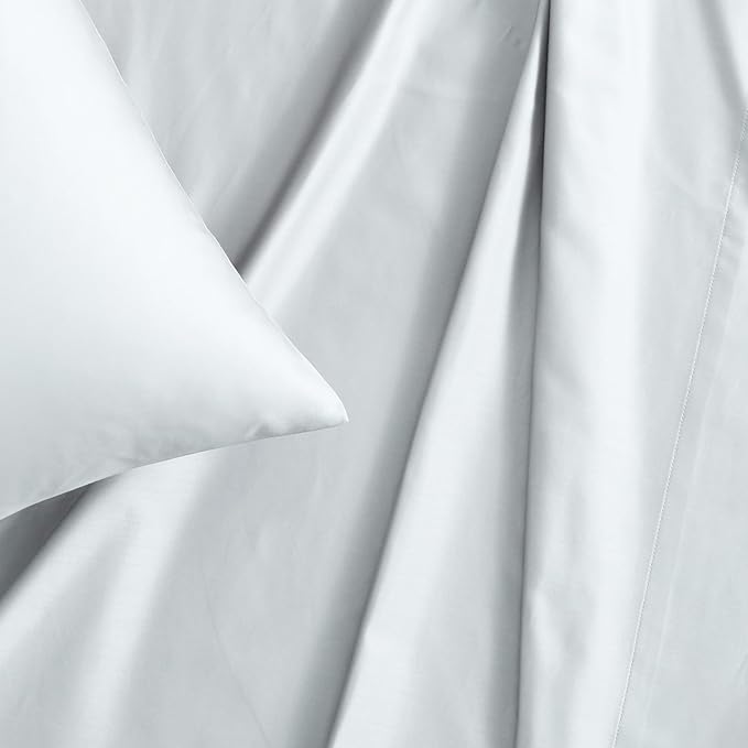 Vera Wang - Queen Sheet Set, Luxury Sateen Cotton Bedding, 800 Thread Count, Soft & Smooth Room Essentials (Pale Blue, Queen)