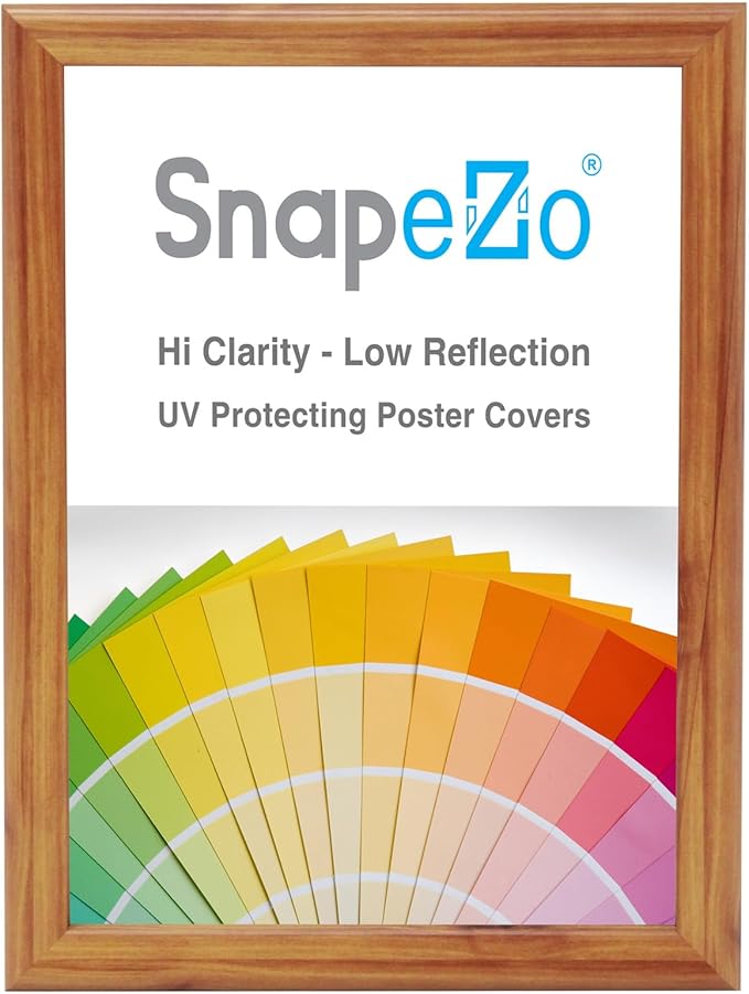 SnapeZo Wood Effect 22x28 Poster Frame, Front-Loading, Wall Mount, Aluminum 1" Profile, Sleek Series
