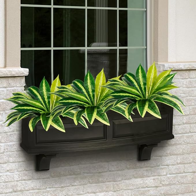 Melorca&Guilla Artificial Ferns for Outdoors,2PCS 35" Diam 30 Leaves Large Fake Ferns,Faux Ferns Outdoor for Shop Garden Office Porch Windowsill Entrance Home Décor