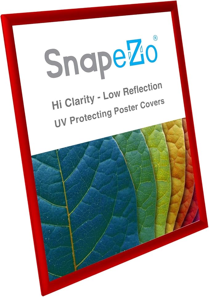 SnapeZo Poster Frame 24x30 Inches, Red 1 Inch Aluminum Profile, Front-Loading Snap Frame, Wall Mounting, Sleek Series