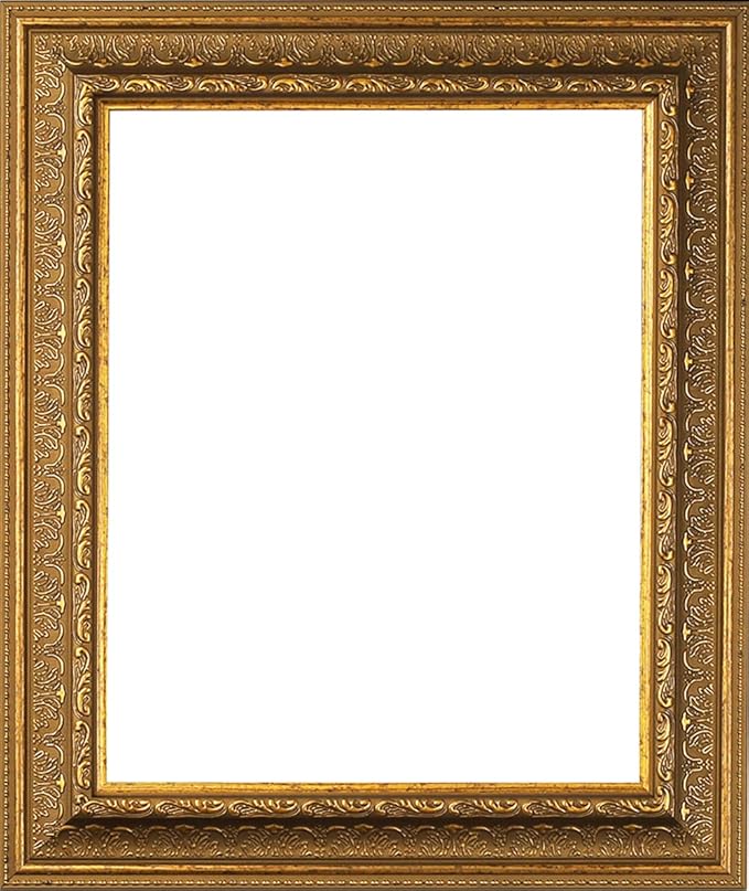 5x7 Picture Frame with Mat for 4x6 Picture. 5x7 Frame Matted to 4x6 Picture. 5 x 7 Poster Frame with Mat. 3-1/2" Wide Frames for 4 x 6 Prints with Mats. Gold Ornate 104. For Prints, Diplomas. Polystyrene-Quality Wood Frames Alternative.