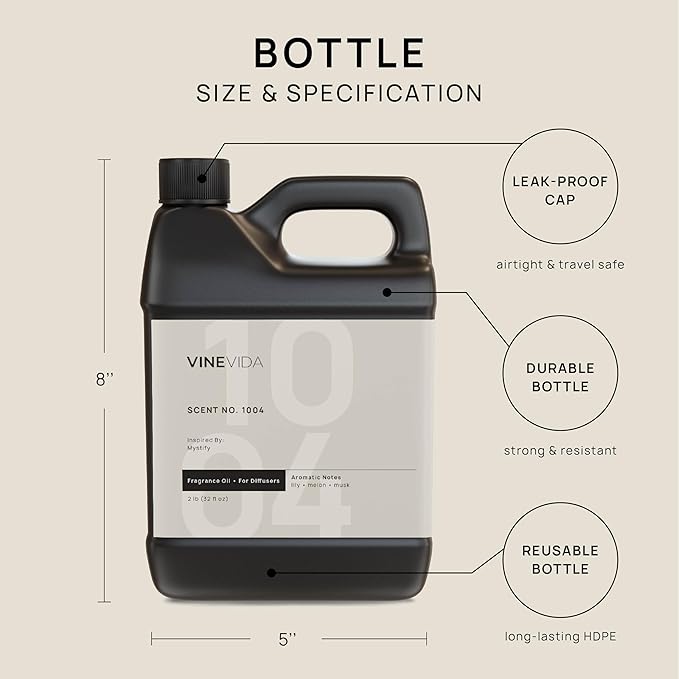 VINEVIDA [32 Fl Oz] Scent NO. 1004 Inspired by Mystify Fragrance Oil for Cold Air Diffusers, Aromatic Notes of Lily Melon Musk, Essential Oils for Diffuser Oil Refill & Air Freshener Room Spray