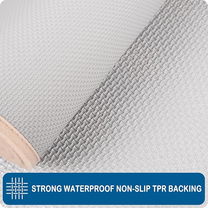 PURRUGS Machine Washable Kitchen Rug 32" x 47", Non-Slip/Skid Kitchen Runner Rugs & Floor Mats, Super Absorbent Soft Standing Mats for Kitchen, Sink & Laundry, Beige