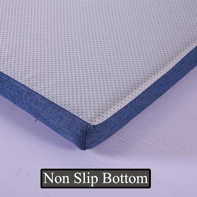 Bay Window Seat Cushions Indoor Furniture 44x18 Inch Non Slip Washable Kitchen Dining Bench Cushion with Zipper, Light Grey