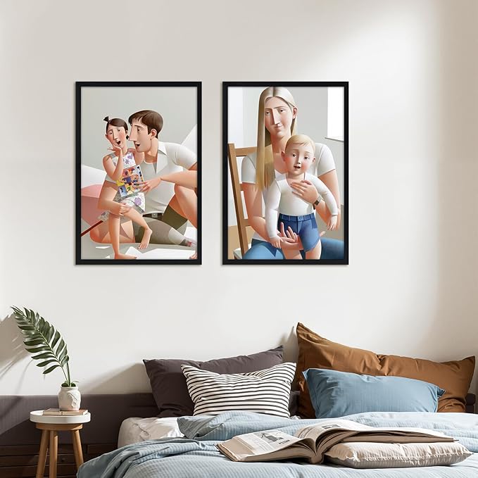 Giftgarden 13x19 Picture Frames Set of 4, Matted to 11x17 Picture with Mat or 19x13 Artwork Without Mat, Black