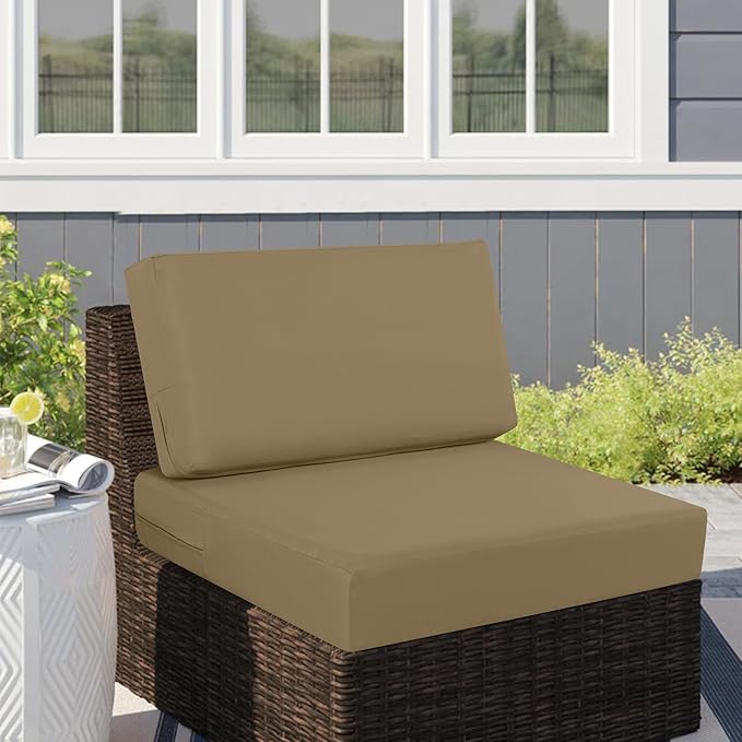 idee-home Outdoor Cushions for Patio Furniture, Outdoor Seat Cushion, Waterproof Couch Hampton Bay Deep Seat Replacement Chair Cushions for Garden Lawn Backyard Deck, 26.5 x 26.5