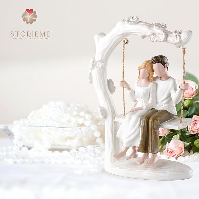 Wedding Gifts for Couple Anniversary - Romantic Couples Swing Figurine Sculpture - Unique Engagement Birthday Gift Ideas for Newlyweds Husband Wife Her Him