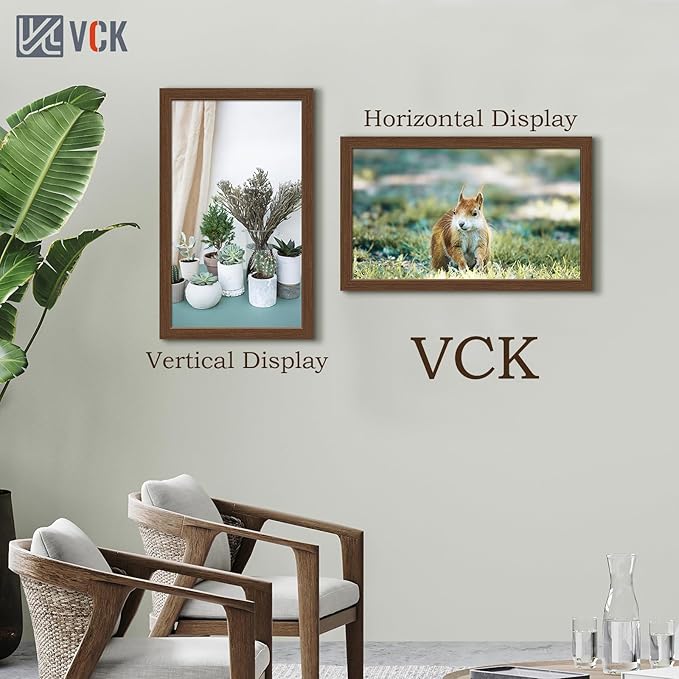 VCK 14x24 Frame Set of 5, Brown Wood Picture Frame, Exclusive Wood Grain, Wall Hanging
