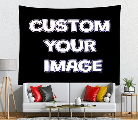 BELECO 80x60 Inch Custom Tapestry Personalized Backdrop Custom Tapestries Poster Banner Upload Images Create Your Own Unique Tapestry Wall Hanging For Living Room Bedroom Dorm Home Decor