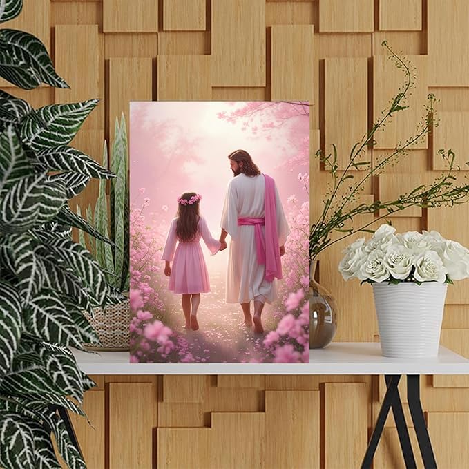 Christian Wall Art Print, Religious Scripture Biblical Decor, Faith-Based Inspirational Landscape with Cross, Digital Printed Canvas Poster for Church, Home Chapel, Prayer Room Decor