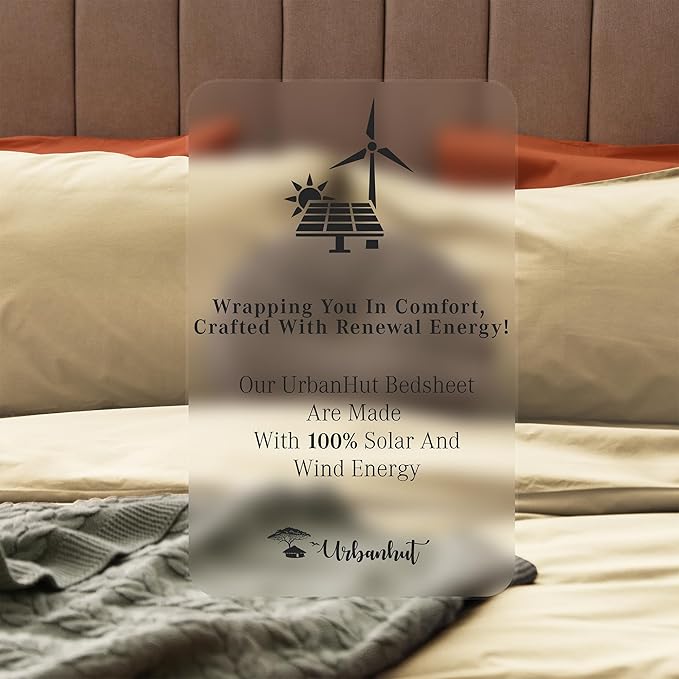 URBANHUT 700 Thread Count Egyptian Cotton Sheets Twin Size, 4Pc Sheet Set Soft Luxury Bed Sheets for Twin Size Bed, Sateen Weave Hotel Sheets, 14'' Elasticized Deep Pocket - Sand