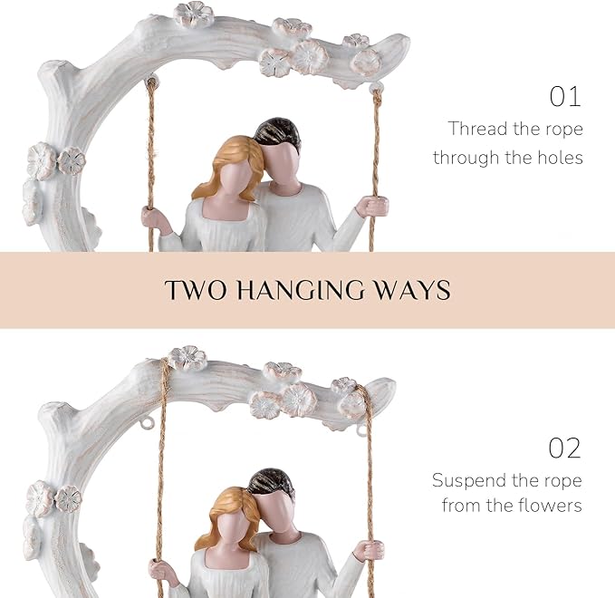 Wedding Gifts for Couple Anniversary - Romantic Couples Swing Figurine Sculpture - Unique Engagement Birthday Gift Ideas for Newlyweds Husband Wife Her Him