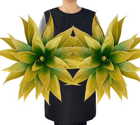 Artificial Plants Outdoors Faux Agave Fake Greenery Outdoor Artificial Plant 28" Fake Plant for Indoor Home Decor Plastic Plant Outdoor Decor Front Porch Decor Faux Cactus(Yellow 2Pcs)No Vase