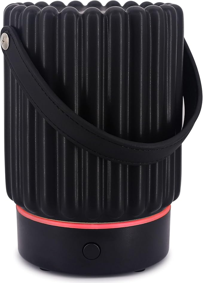Essential Oil Diffuser - Multifunction Aromatherapy Diffuser 7 LED Color Changing Light 100ML Ceramic Diffuser Easy to Clean Suitable for Home,Office(Black)