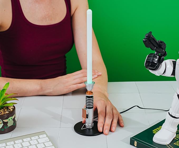 Star Wars Luke Skywalker Green Lightsaber 12-Inch Mini LED Mood Light for Nightstand Table