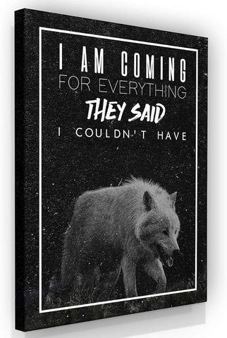 SuccessHunters Motivational Wolf Canvas Print House Office Decor Modern Art Home Inspiration Decoration Motivation Inspirational Entrepreneur Pop Culture (48" x 36")