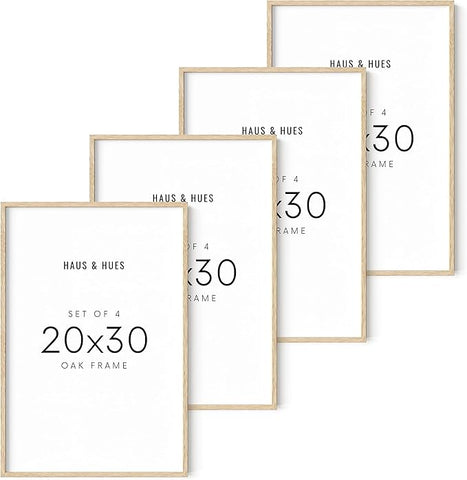 HAUS AND HUES 20x30 Picture Frames Set of 4 - 20x30 Inch Frames, Beige