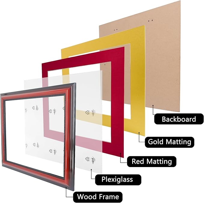 11x14 Diploma Degree Frame with Red Mat or Display 15x18 Certificates without Mat,Solid Wood,Cherry Finish with Intricate Black Rope Detail,UV Protection Acrylic