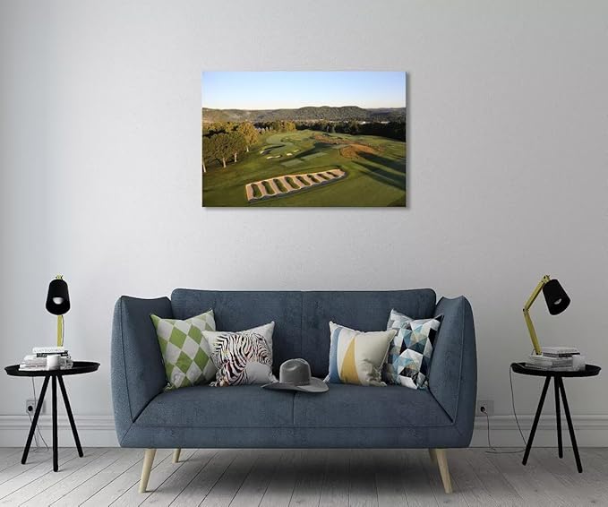 Oakmont Country Club Golf Courses Wall Art for Living Room Bedroom Bathroom Home Decorations Golf Art Golf Course Picture Poster Framed Artwork Canvas Prints Ready to Hang(28''H x 44''W)