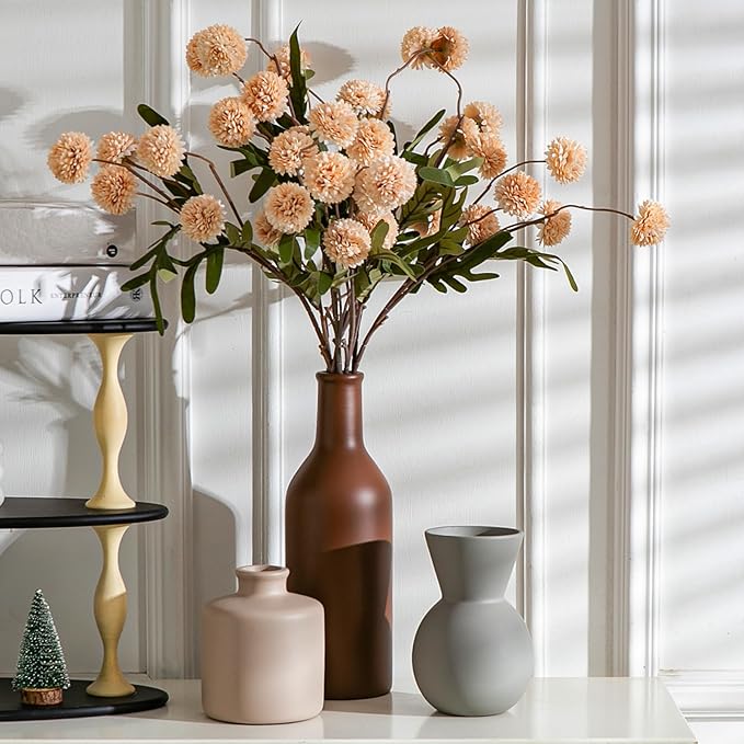Modern Vases for Home Decor, Artificial Fake Flowers with Vase, Ceramic Vase for Centerpieces
