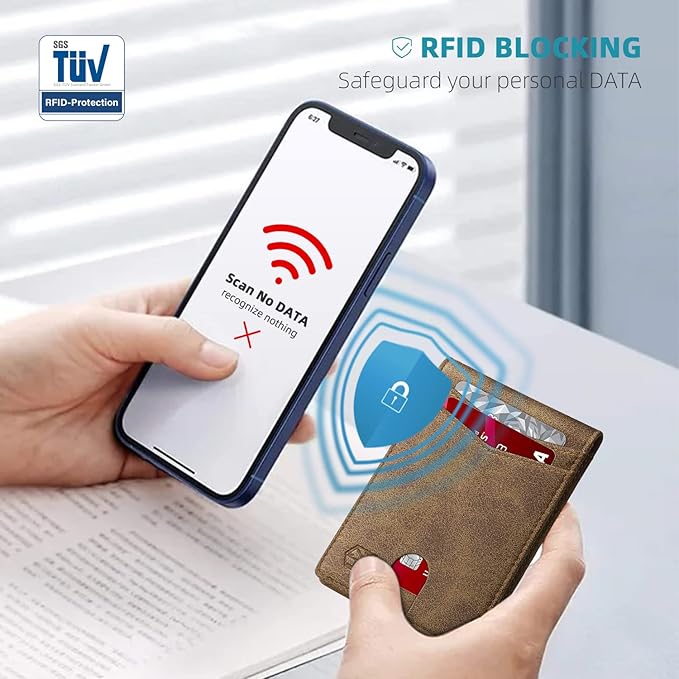 Zitahli Slim Wallet for Men Gifts 12 Card Slots ID Window With Money Clip Minimalist RFID Front Pocket Bifold Leather Small Thin Gift Box Dad Birthday Christmas Regalos Hombres