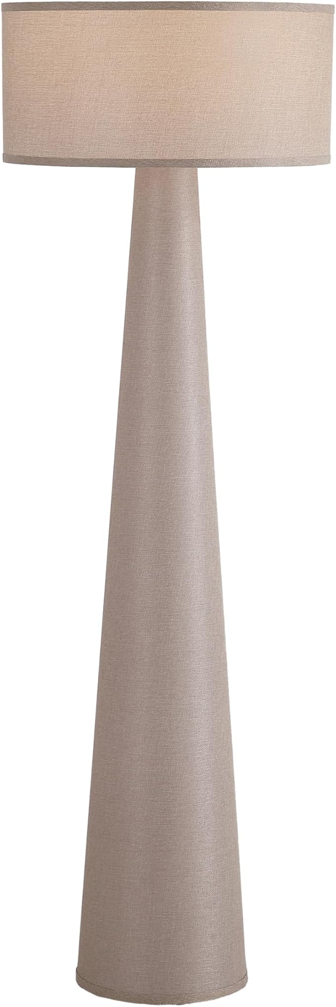 Floor Lamp - Branch and Wick – 59” Tall Standing Linen Lamp with Fabric Shade, LED Bulb Included – Elegant Corner Lamp for Living Room, Bedroom, Office - Taupe