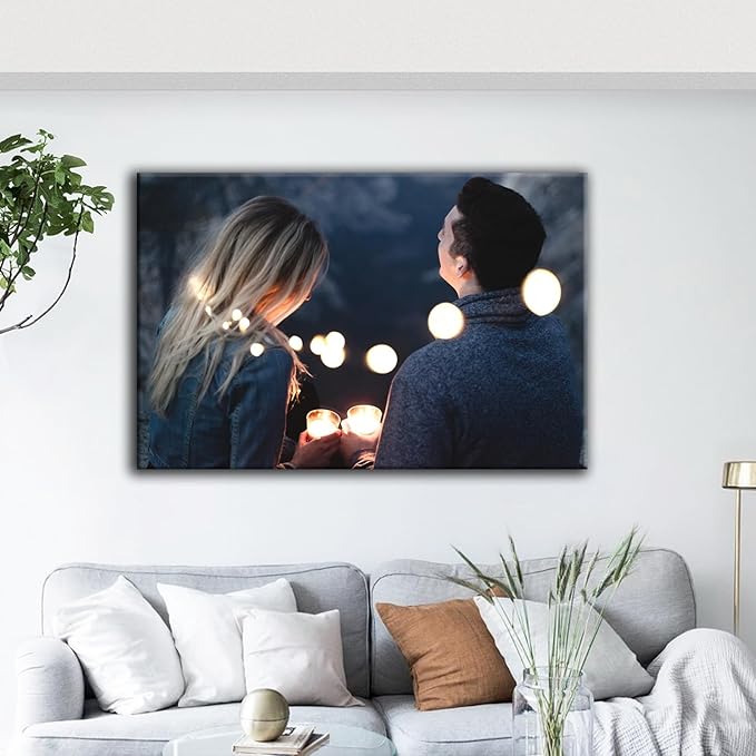 Looife 48"x36" Custom Canvas Prints with Your Photo, Personalized Wall Art with Your Photo on Canvas for Wall Decor