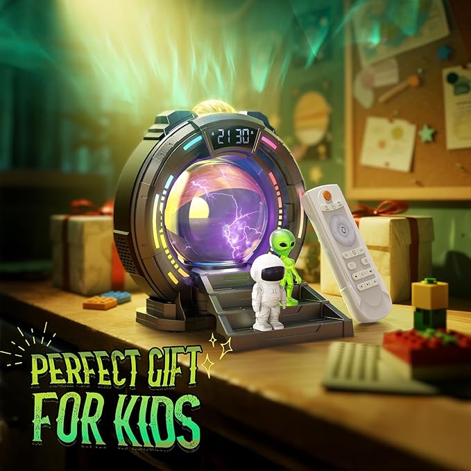 G1 Galaxy Projector with Plasma Ball, Sleep Aid Light for Kids with Aurora Northern Lights, Built-in White Noise, Music Playback, Alarm and Remote Control, Star Lights for Bedroom Decor&Gift