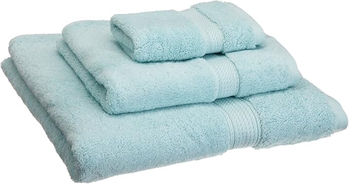 Buckingham Egyptian Cotton 3-Piece Towel Set, Washcloths, Hand Towels, Bath Towels, Sea Foam