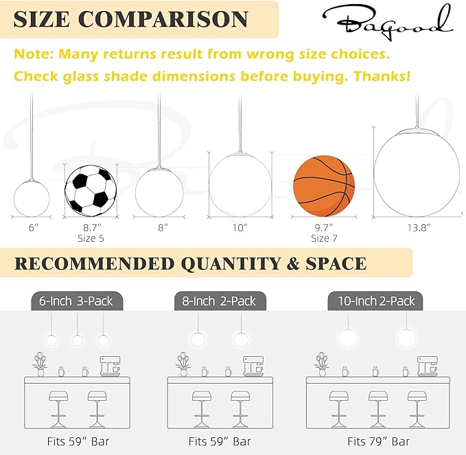 10 Inch Globe Pendant Light Black Mid Century Pendant Light Contemporary Globe Pendant Lights Clear Glass Pendant Lights Adjustable Hanging Light Fixture Clear Glass with Black Finish for Dining Room
