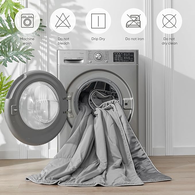 Snuggle Sac Cooling Comforter King Size, Breathable Cooling Blankets for Hot Sleepers and Night Sweats, Soft Lightweight King Size Blankets, 106x90 Inches, Dark Gray