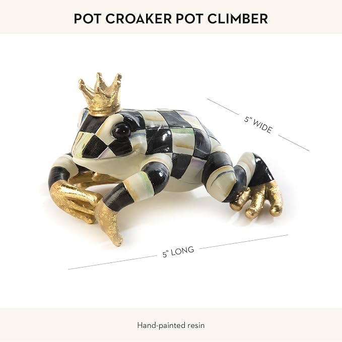 MACKENZIE-CHILDS Pot Climber, Decorative Flowerpot Hanger, Indoor and Outdoor Planter Hanging Decor, Pot Croaker