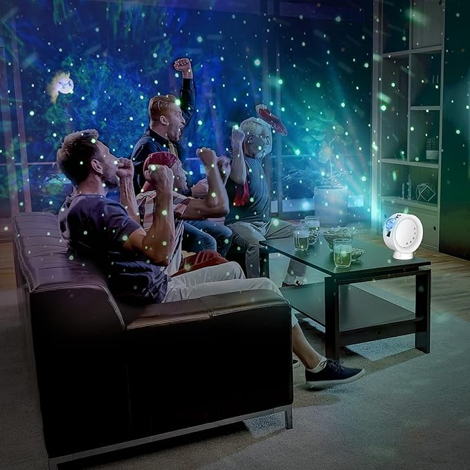 LitEnergy LED Sky Projector Light, Galaxy Lighting, Nebula Star Night Lamp with Base and Remote Control for Gaming Room, Home Theater, Bedroom , or Mood Ambiance (White)