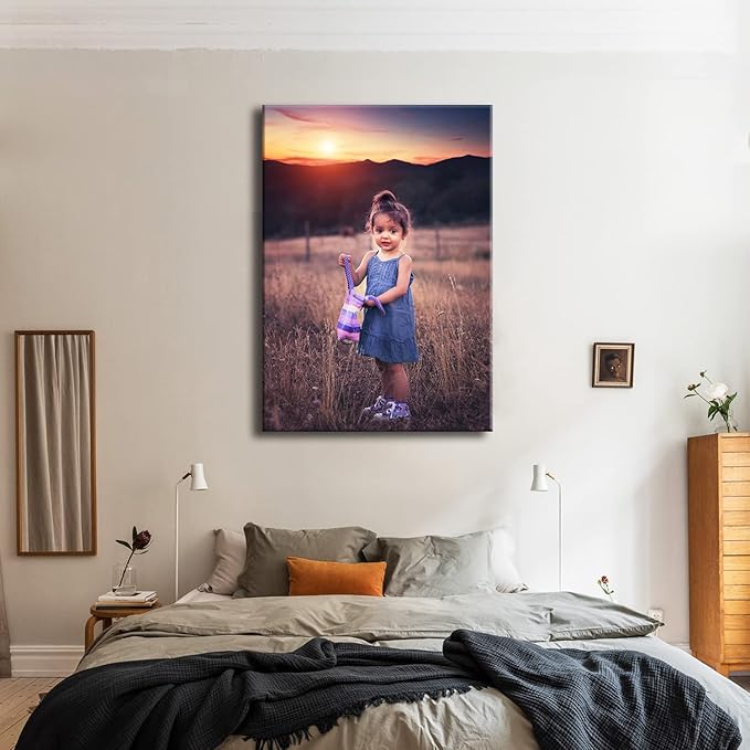 Looife Custom Canvas Prints, 16"x24" Custom Pictures Personalized Wall Art with Your Photo on Canvas for Wall Decor