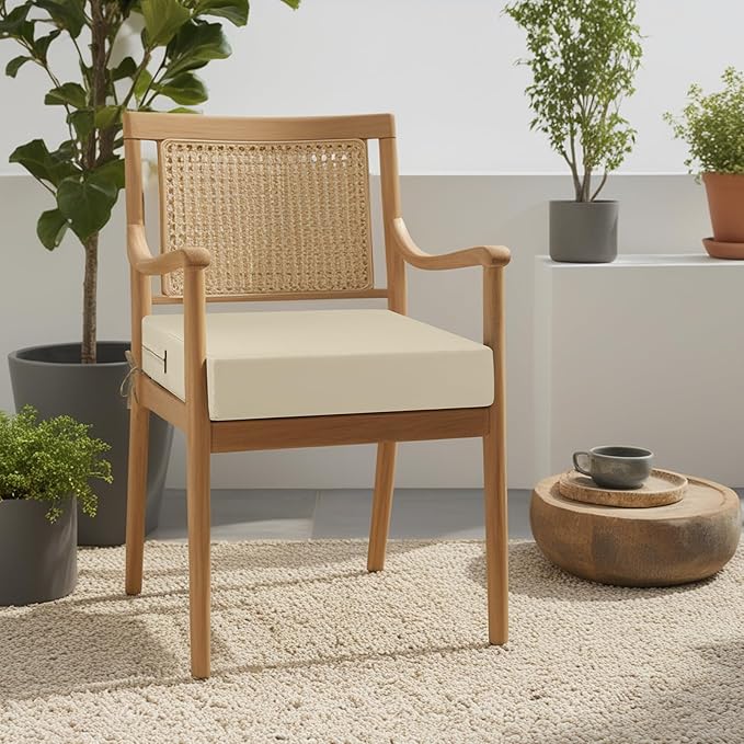 idee-home Outdoor Cushions for Patio Furniture, Outdoor Seat Cushion, Waterproof Couch Hampton Bay Deep Seat Replacement Chair Cushions for Garden Lawn Backyard Deck, 22 x 22 Beige
