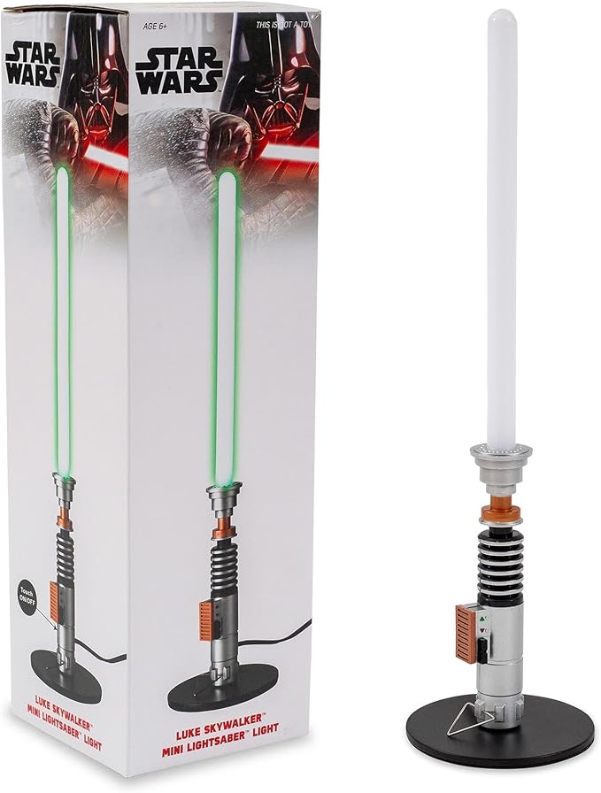 Star Wars Luke Skywalker Green Lightsaber 12-Inch Mini LED Mood Light for Nightstand Table