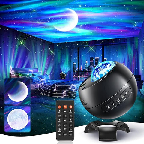 One Fire Northern Lights, 21Colors Galaxy Projector for Bedroom, 15White Noise&Bluetooth Star Projector Galaxy Lights, Remote Ceiling Projector,Aurora Light Projector Room Decor,Gifts for Kids,Adults